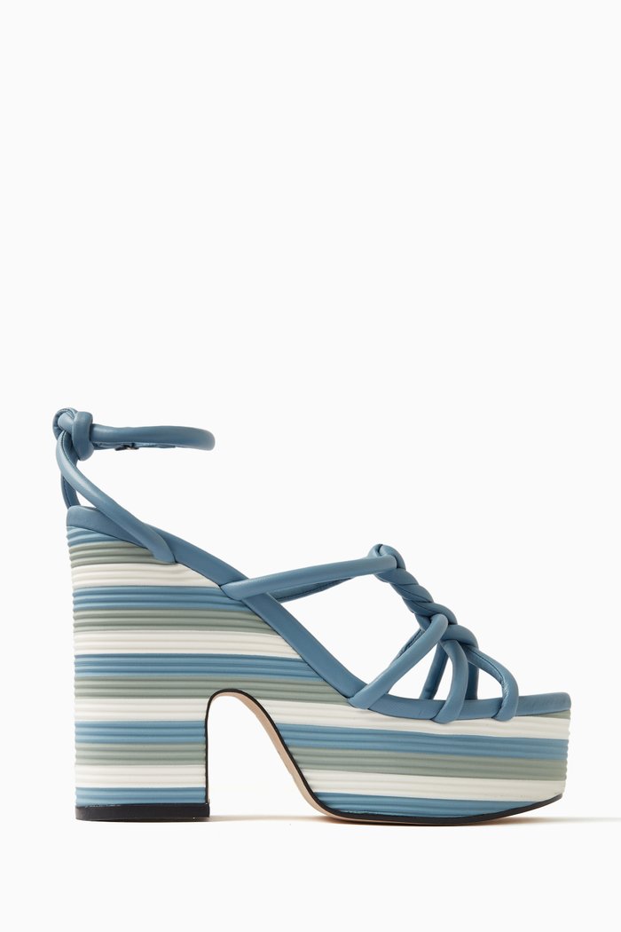 

Clare 130 Wedge Sandals in Nappa Leather, Blue