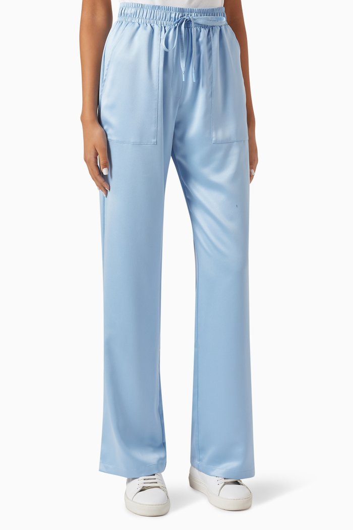 

Zip Pants in Satin, Blue