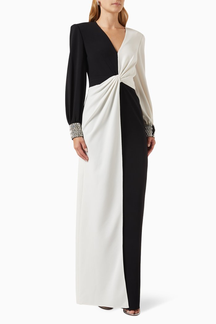 

Lalala Colour-blocked Maxi Dress in Stretch-crepe, Multicolour