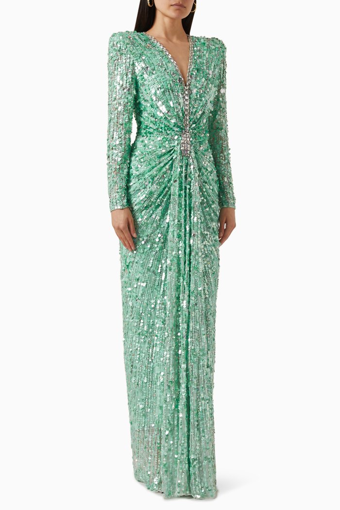 

Gazelle Gown in Sequin-tulle, Green