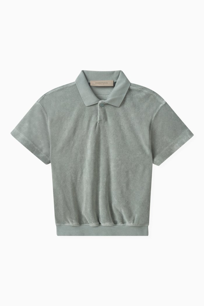 

Short Sleeve Polo Shirt in Terry, Blue