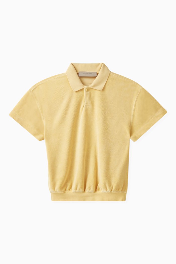 Short Sleeve Polo Shirt in Terry, Yellow
