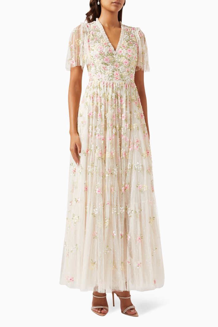 

Freesia Shimmer Sequin-embellished Gown in Tulle, Neutral