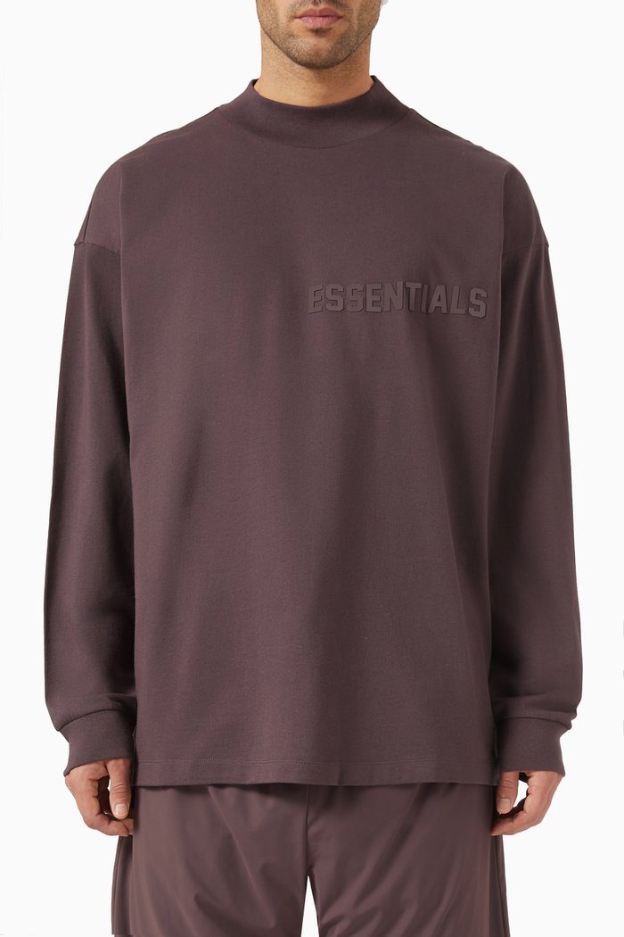 Logo LS T-shirt in Cotton-jersey, Purple