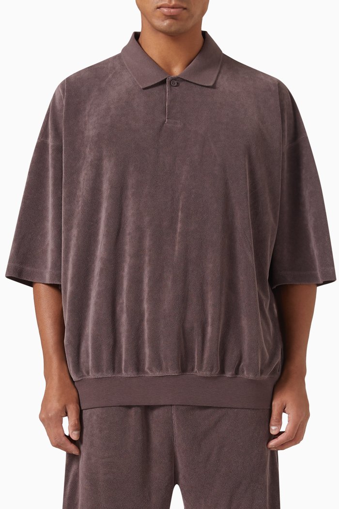 

Short-sleeve Polo in Terry Clooth, Purple