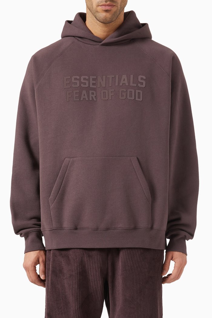 Logo Hoodie in Cotton-fleece, Purple