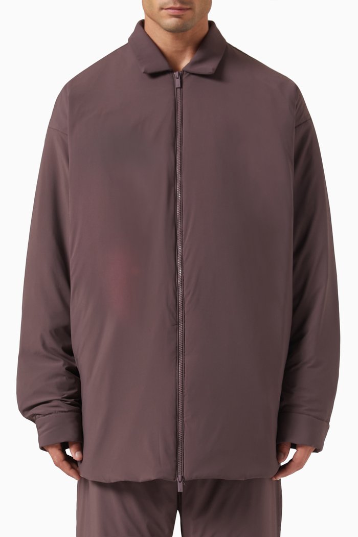 

Filled Shirt Jacket in Woven Nylon, Purple