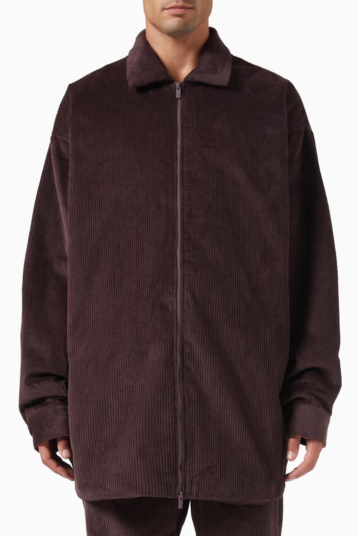 Shirt Jacket in Corduroy, Purple