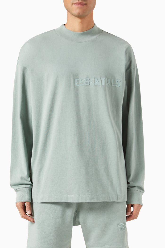

Logo Long-sleeve T-shirt in Cotton-jersey, Blue