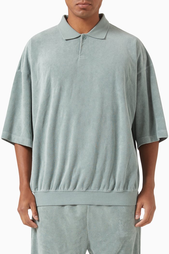

Short-sleeve Polo in Terry Clooth, Blue