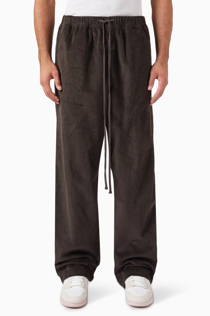 

Relaxed Trousers in Corduroy, Black