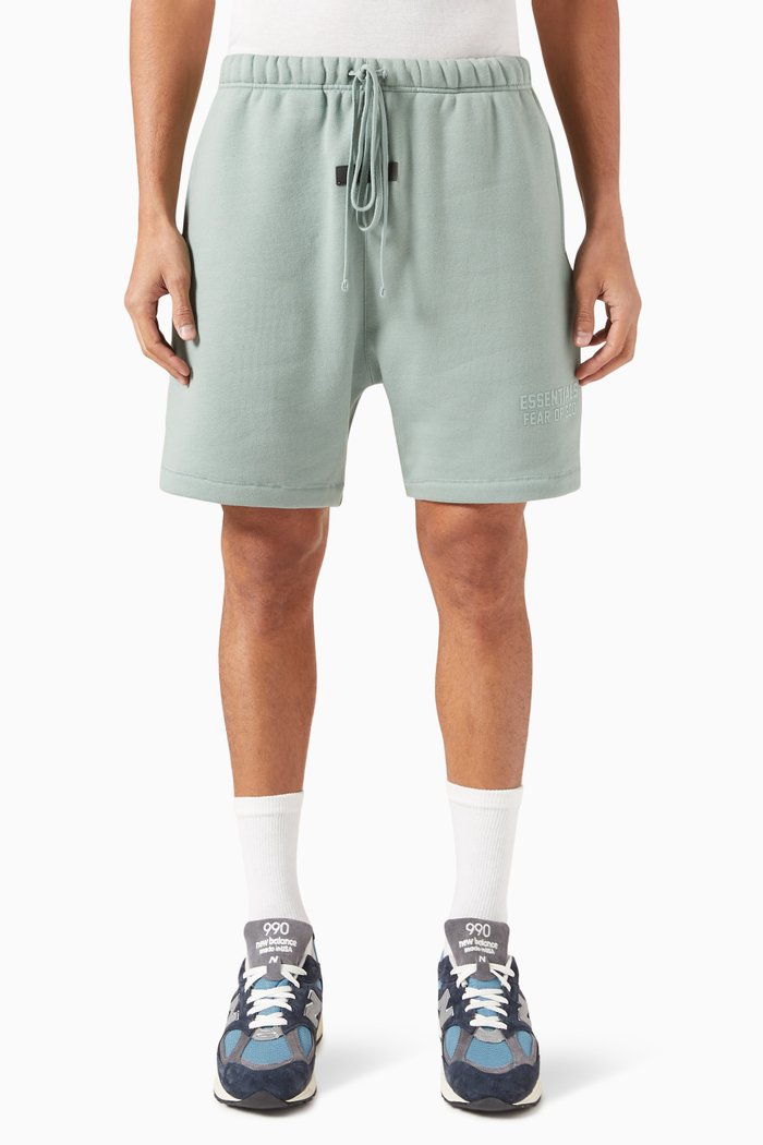 

Logo Sweatshorts in Cotton-blend Fleece, Blue