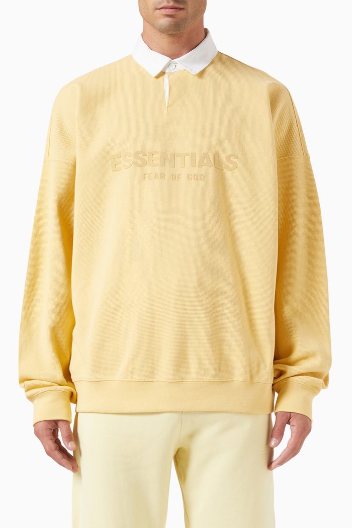 

Logo Henley Rugby T-shirt in Heavy Waffle, Yellow