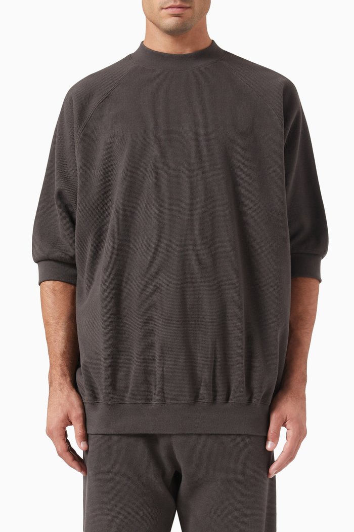

Logo SS Sweatshirt in Heavy Waffle, Black