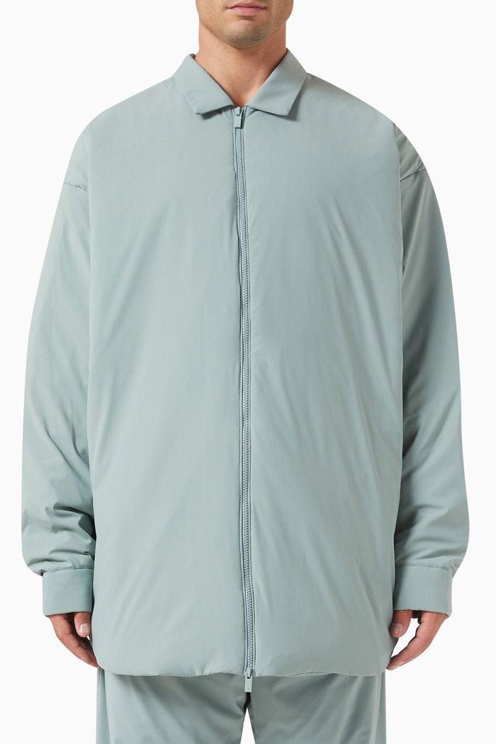 

Filled Shirt Jacket in Woven Nylon, Blue