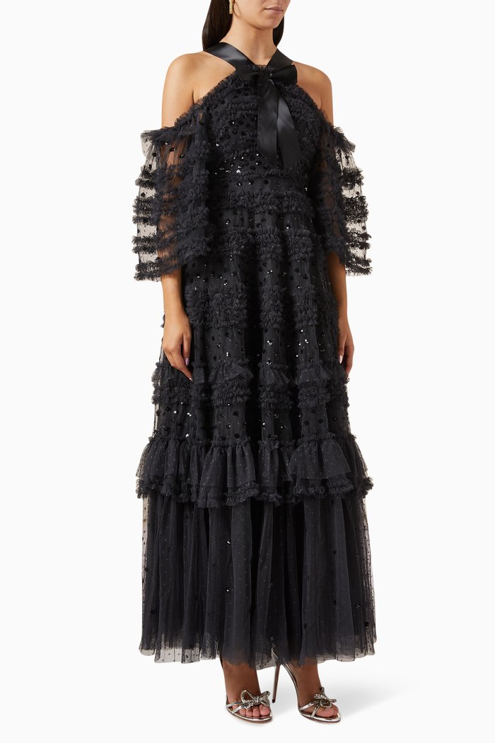 

Vivian Off-shoulder Gown, Black