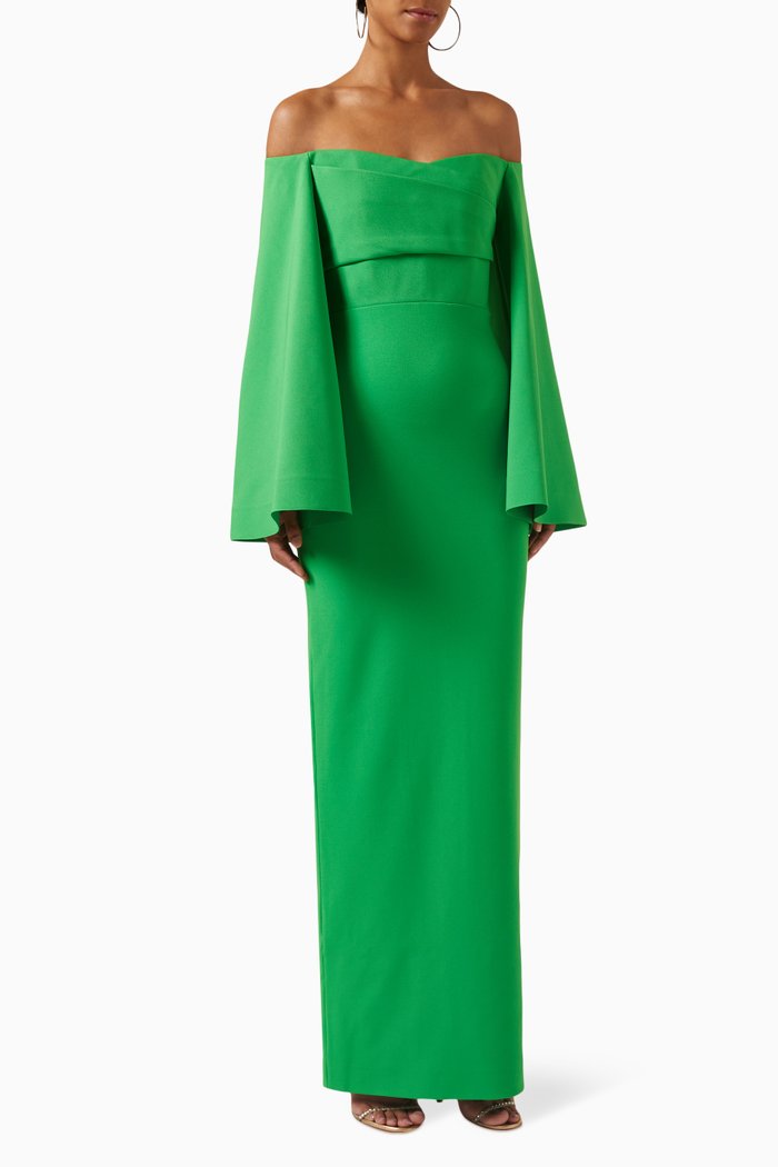 

Eliana Maxi Dress in Crepe, Green