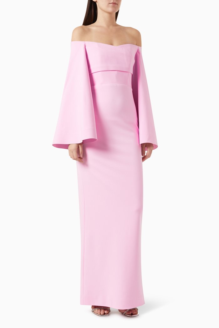 

Eliana Maxi Dress in Crepe, Pink