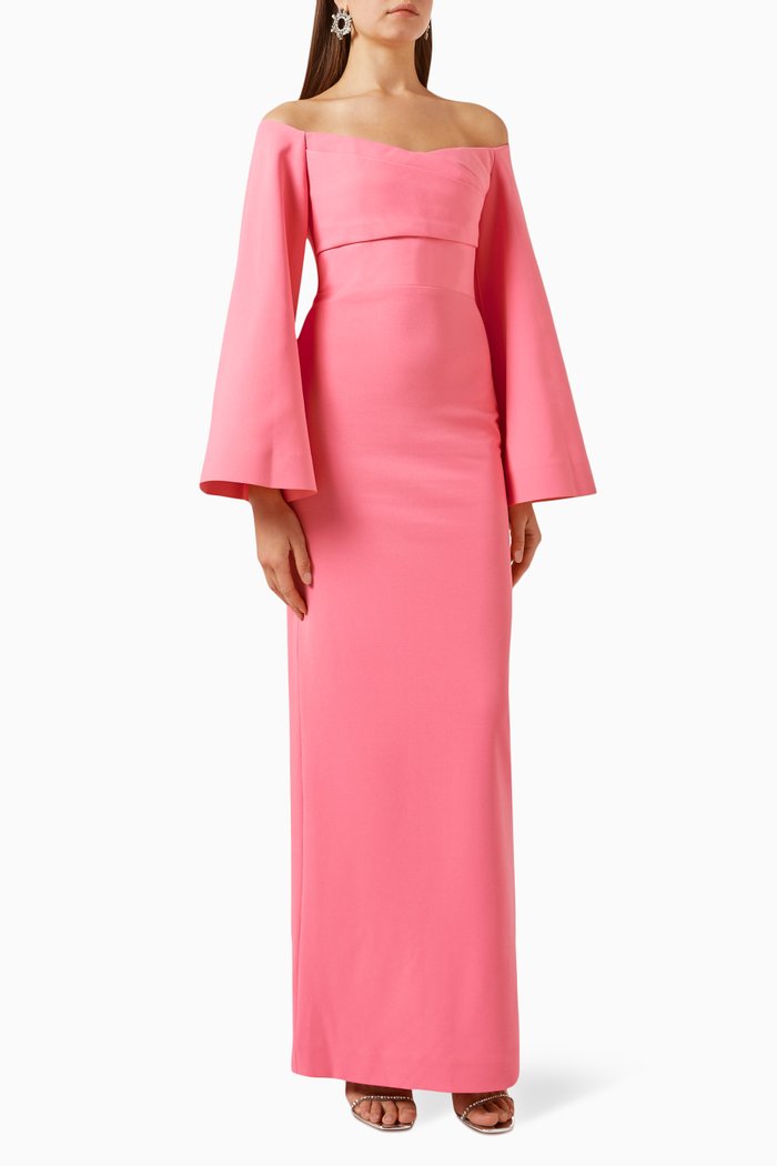 

Eliana Maxi Dress in Crepe, Pink