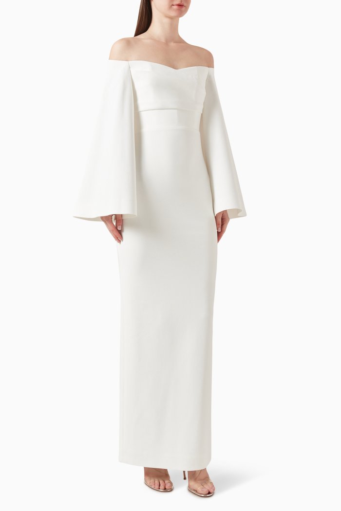 

Eliana Maxi Dress in Crepe, Neutral