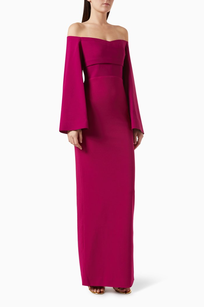 

Eliana Maxi Dress in Crepe, Purple