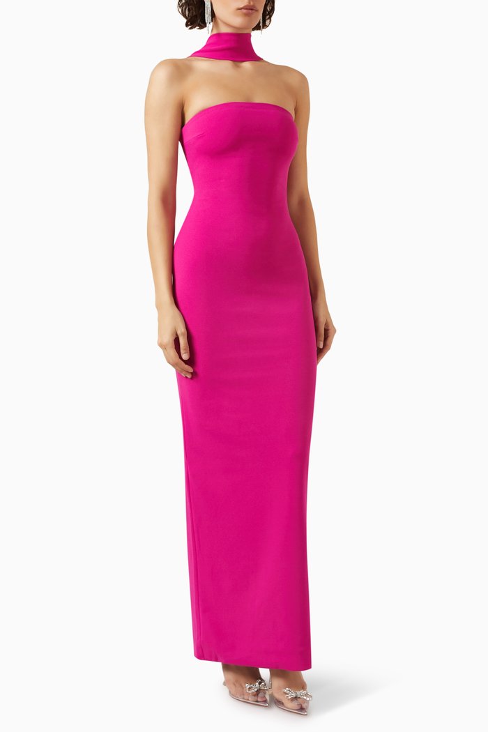 

Amari Maxi Dress in Crepe-knit, Pink