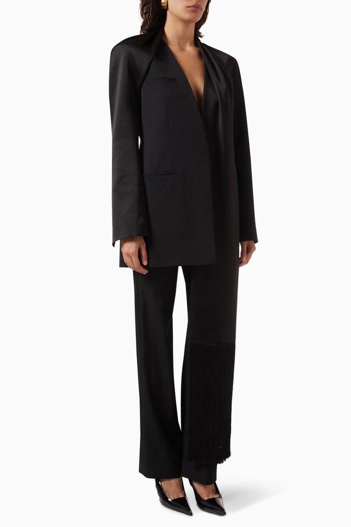 

Mono Drape Blazer in Wool, Black