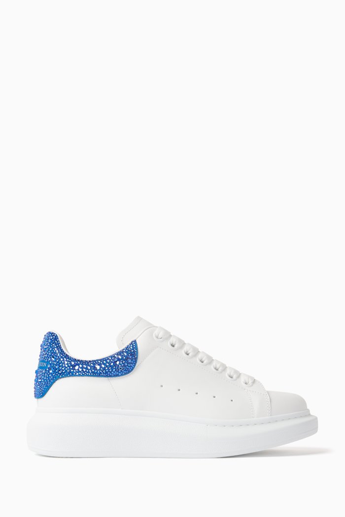 

Larry Rhinestone Sneakers in Leather, Blue
