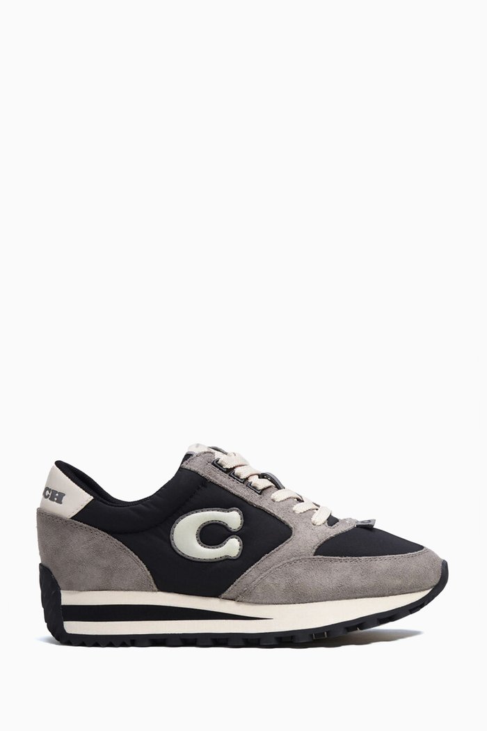 

Runner Sneakers in Leather & Suede, Multicolour