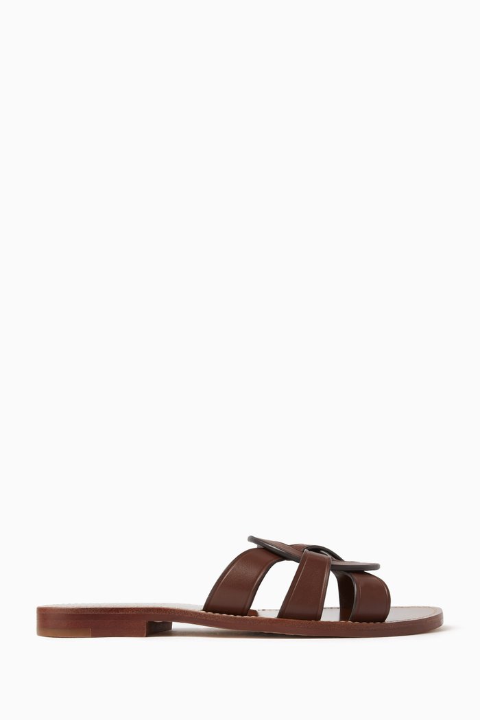 Issa Sandals in Leather, Brown