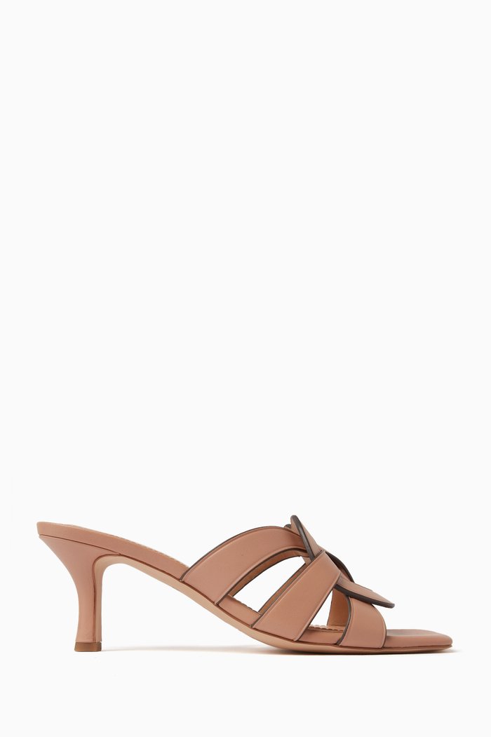 Tillie Mule Sandals in Leather, Neutral