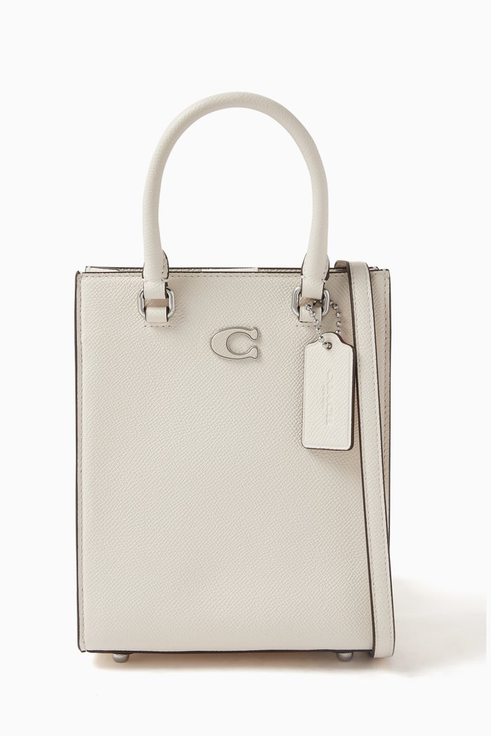 Tote 16 Bag in Leather, White