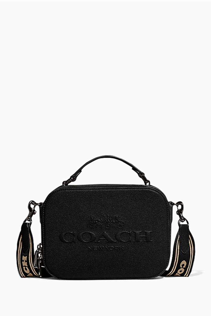 

Top Handle Crossbody Bag in Crossgrain Leather, Black