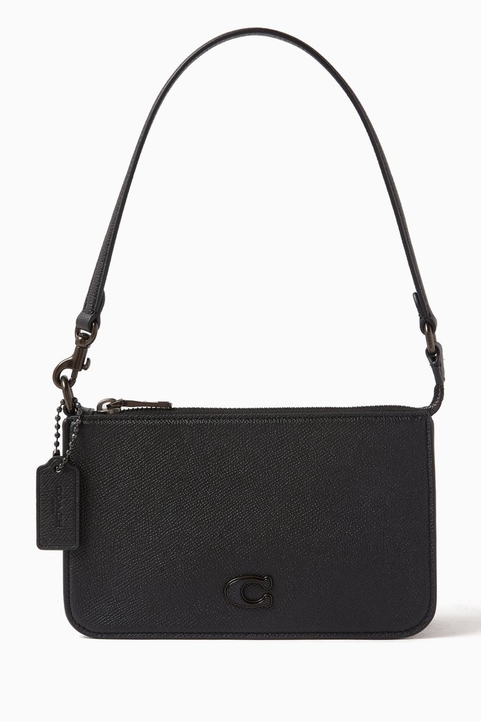 

Pouch Bag in Crossgrain Leather, Black