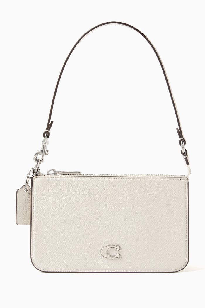 

Pouch Bag in Crossgrain Leather, White