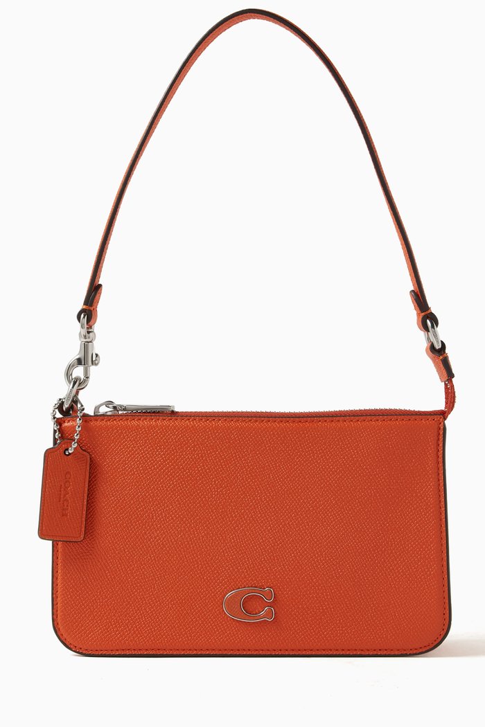 

Pouch Bag in Crossgrain Leather, Orange