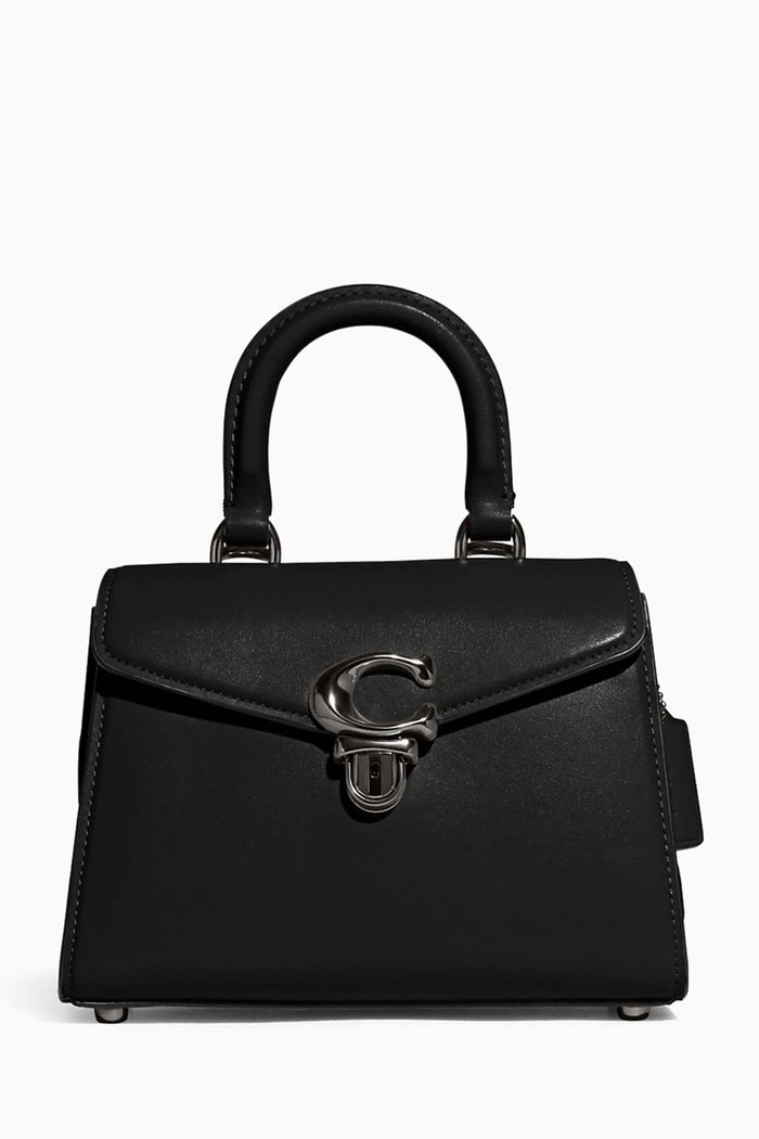 Sammy Top-handle Bag in Leather, Black