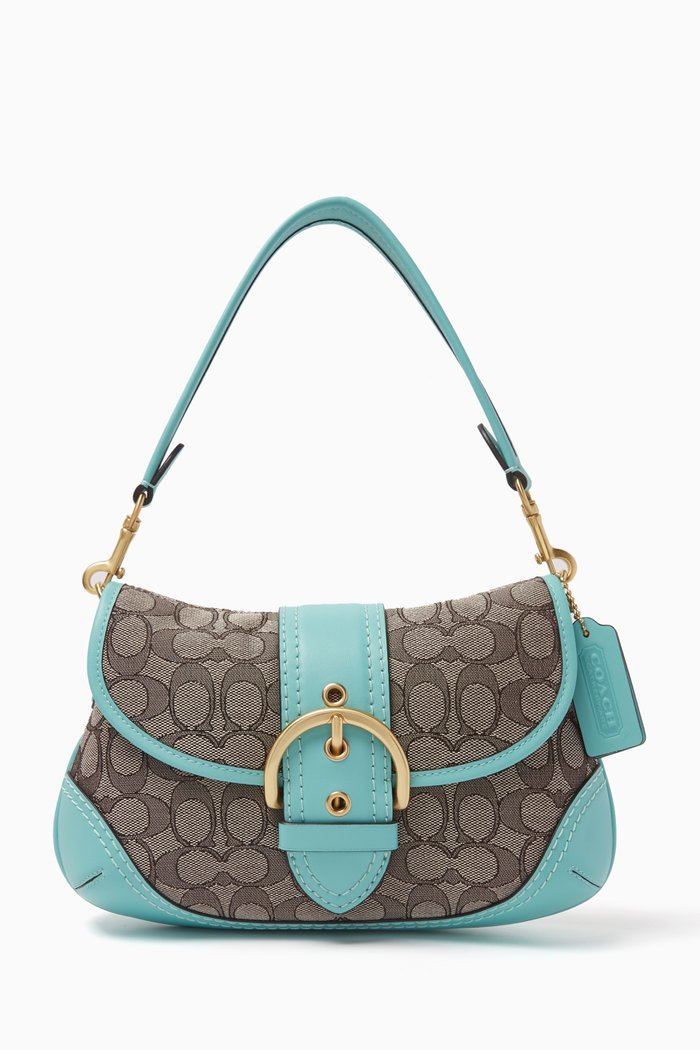 

Soho Signature-logo Shoulder Bag in Jacquard, Blue