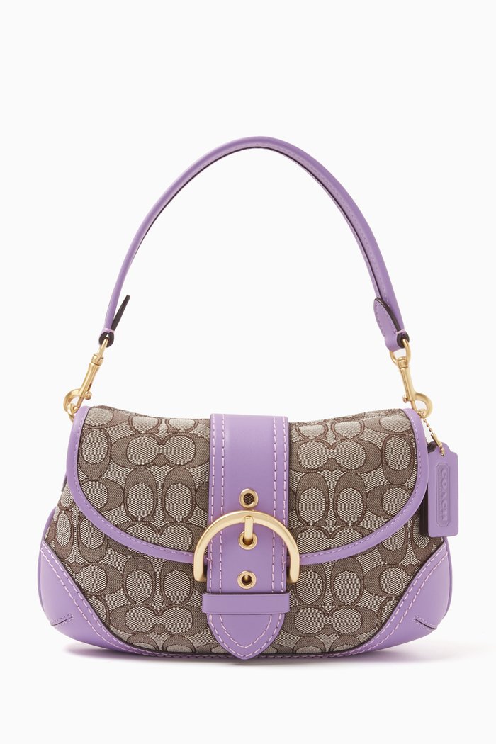 

Soho Signature-logo Shoulder Bag in Jacquard, Purple