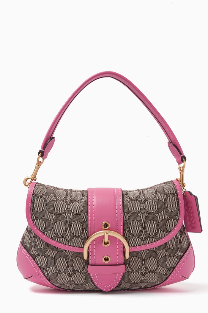 

Soho Signature-logo Shoulder Bag in Jacquard, Pink