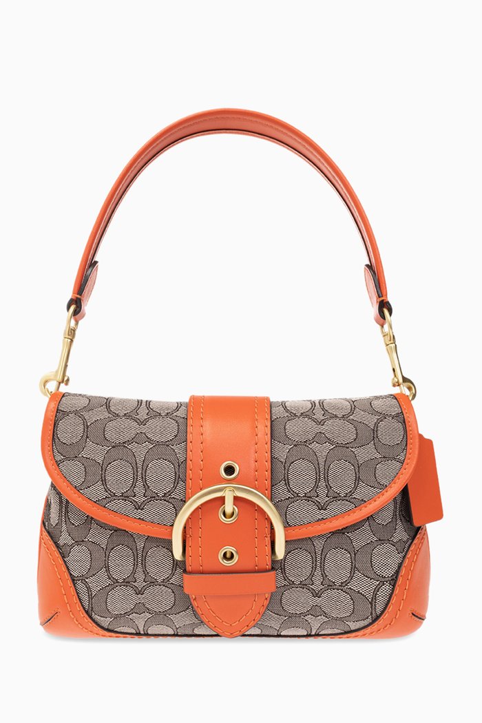 

Soho Signature-logo Shoulder Bag in Jacquard, Orange