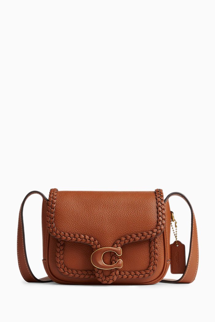 Tabby 19 Braid Messenger Bag in Leather, Brown