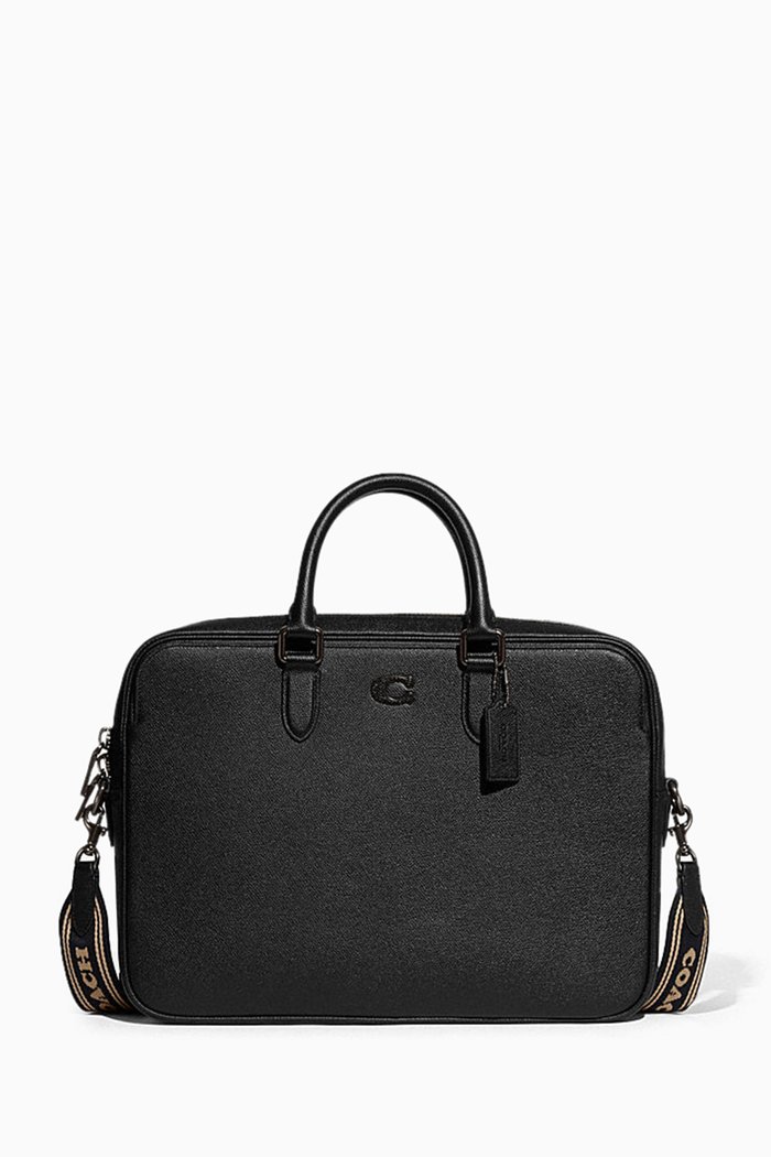 

Gotham Briefcase in Crossgrain Leather, Black