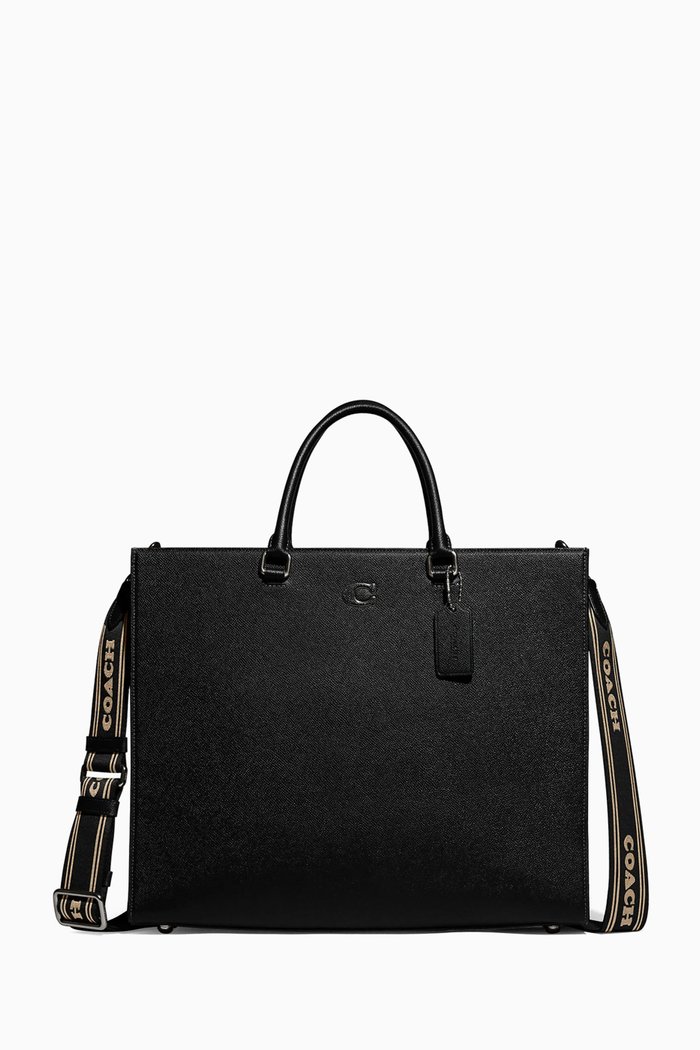 Tote 40 Bag in Crossgrain Leather, Black