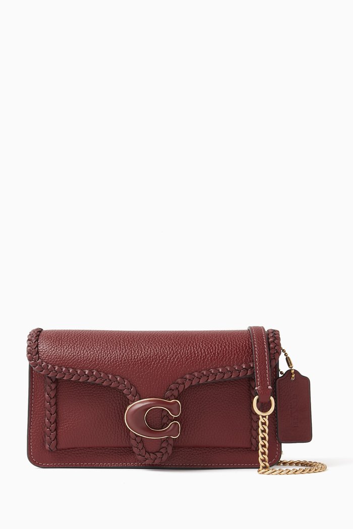 

Tabby Braided Chain Clutch Bag in Leather, Red