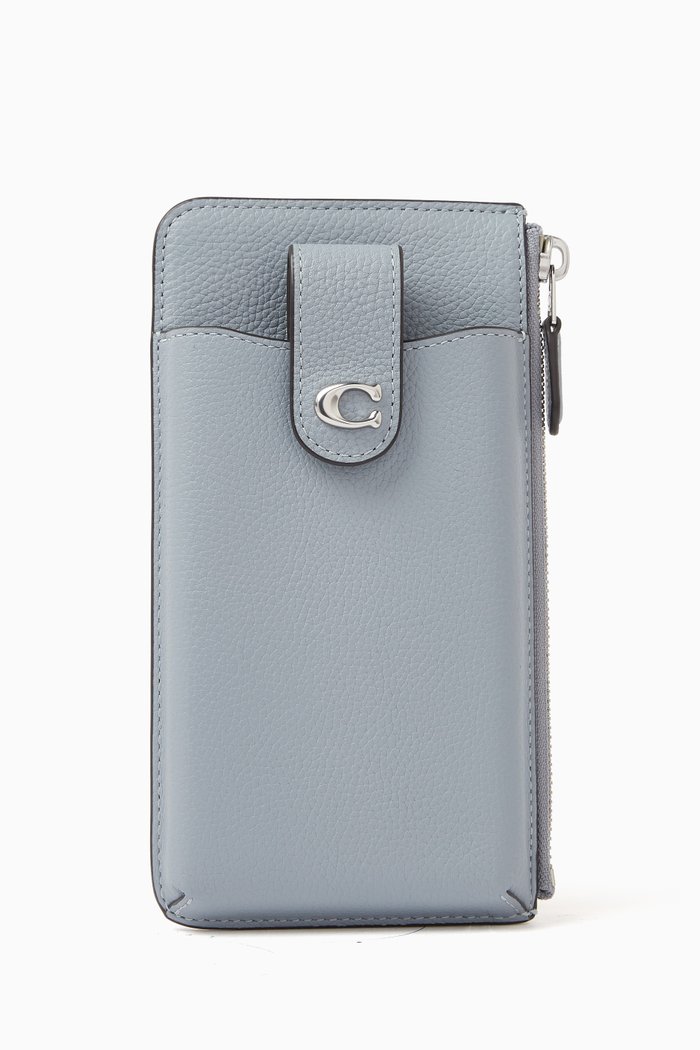 

Essential Phone Wallet in Pebble Leather, Grey