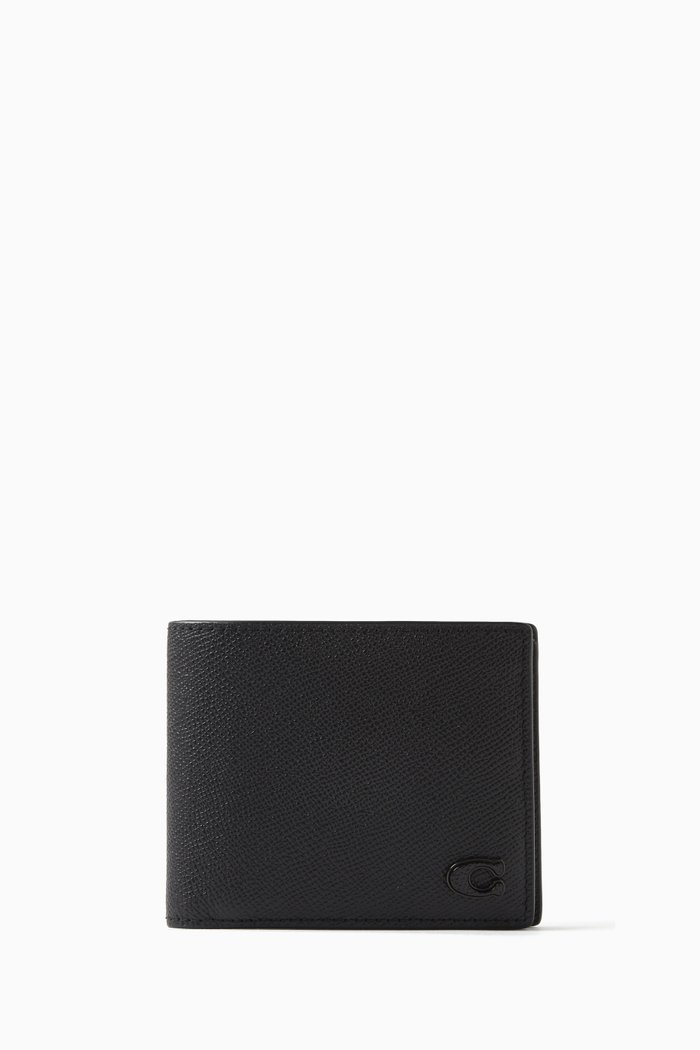 

3 in 1 Wallet in Crossgrain Leather, Black