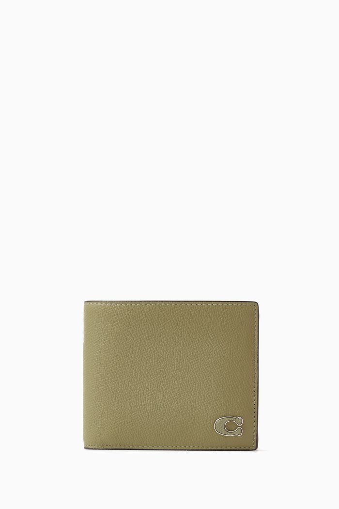 

3 in 1 Wallet in Crossgrain Leather, Green