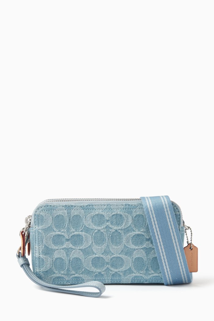 

Kira Crossbody Bag in Signature Monogram Denim, Blue