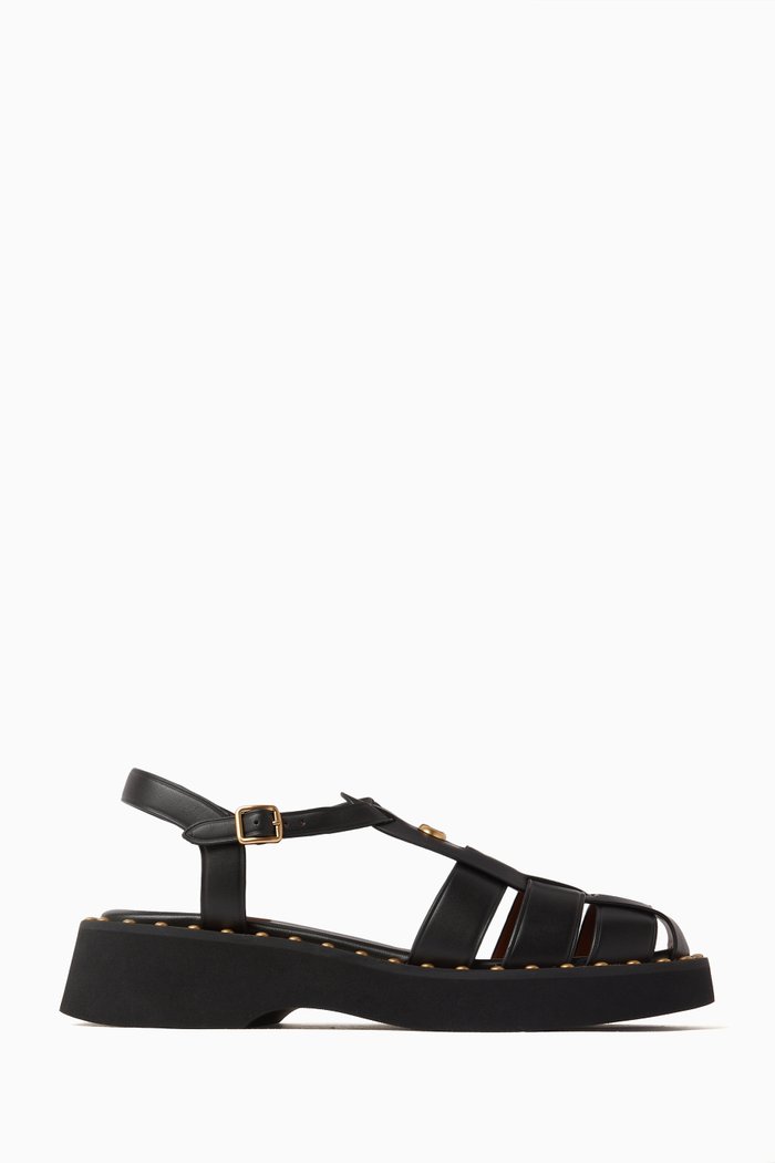 Vivienne Sandals in Leather, Black